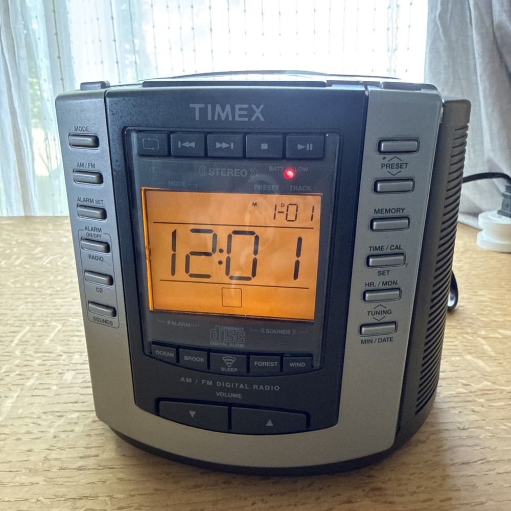 Timex T601B Nature Sounds AM/FM Digital Radio Alarm Clock CD Player Tested!
